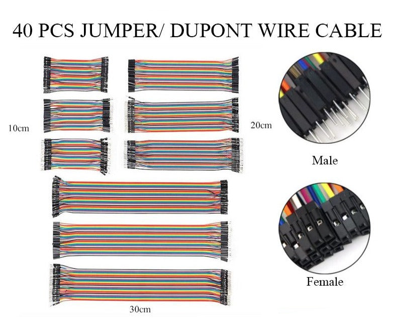Breadboard Jumper Wires 8-Pin 30cm Female to Tined Tip Cable for