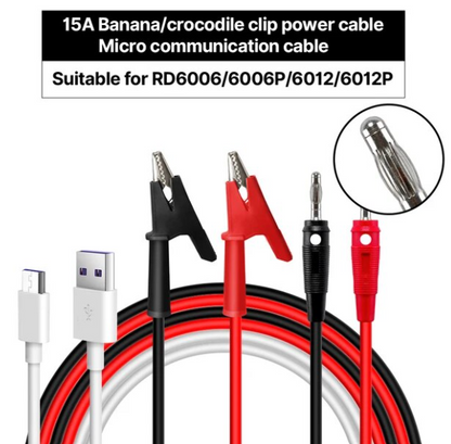 Riden Ruiden RD X15A X25A New Banana Plug to Alligator Clip Test Cable and Nicro Communication Cable