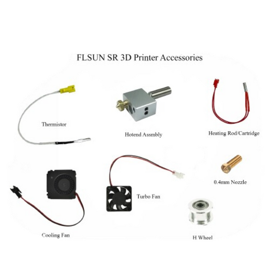 FLSUN Super Racer SR 3D Printer Accessories / Spare Parts - Nozzle Thermistor Fan Heating Rod Cartridge