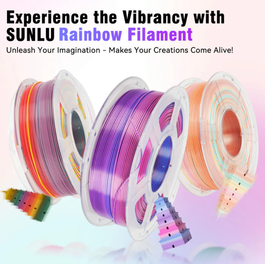 Sunlu PLA Rainbow 3D Printer Filament 03 1.75mm 1KG