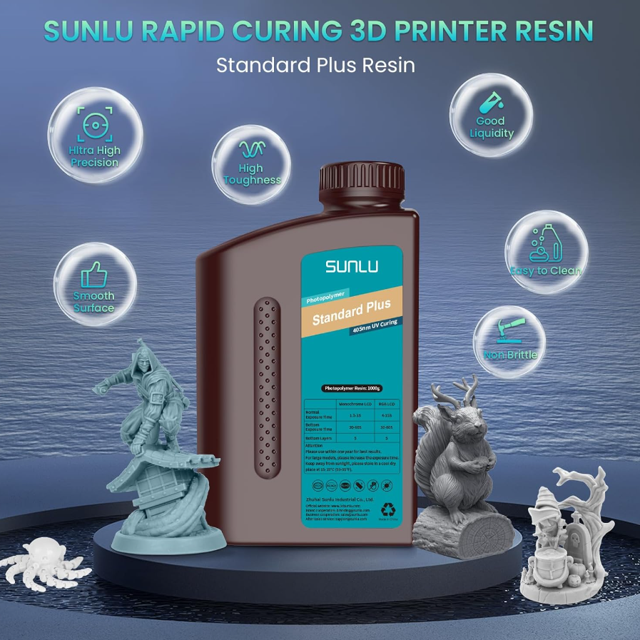 Sunlu Standard Plus 3D Printer Resin 1KG Photopolymer Resin