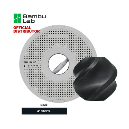 Bambu Lab 3D Printer TPU 95A HF Black Filament 1.75mm 1KG