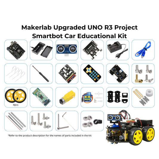 Makerlab Upgraded UNO R3 Project Smartbot Car Educational Kit