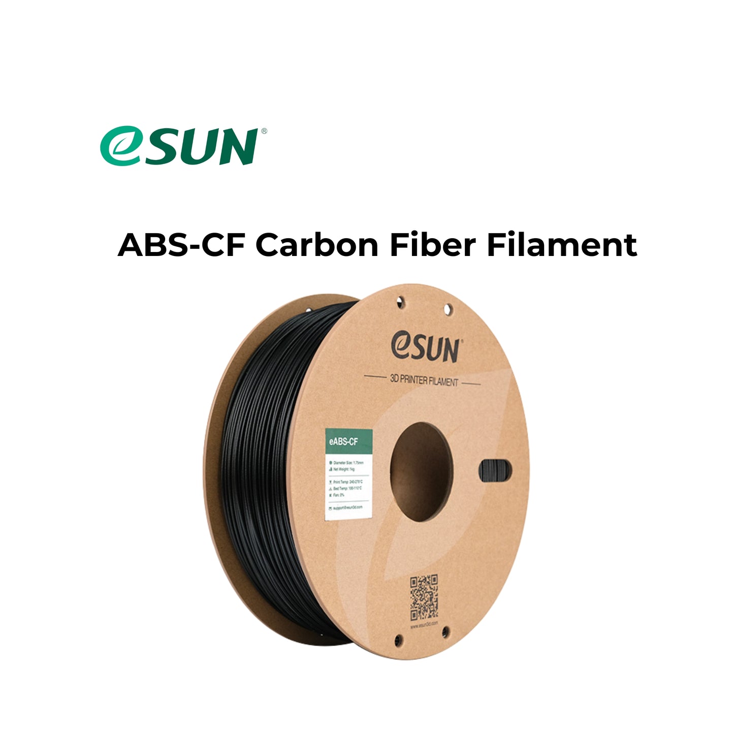 eSUN ABS-CF Carbon Fiber Black 3D Printer Filament 1.75mm 1KG