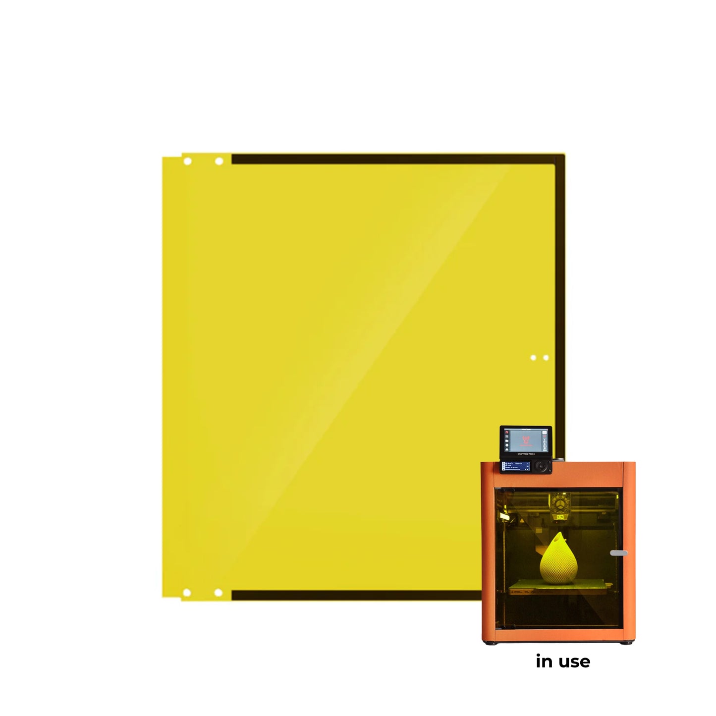 BIQU Panda Door PC Upgrade Panel for Bambu Lab P1/X1 3D Printer - Yellow and Black