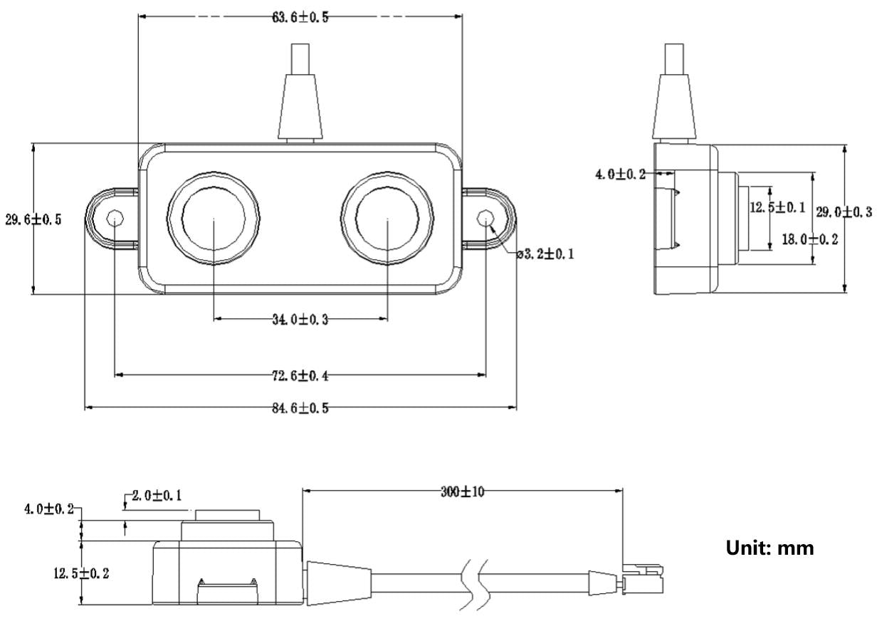 3-450cm Waterproof Ultrasonic Distance Measuring ModuleUART Auto/Controlled Output