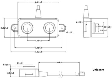 3-450cm Waterproof Ultrasonic Distance Measuring ModuleUART Auto/Controlled Output