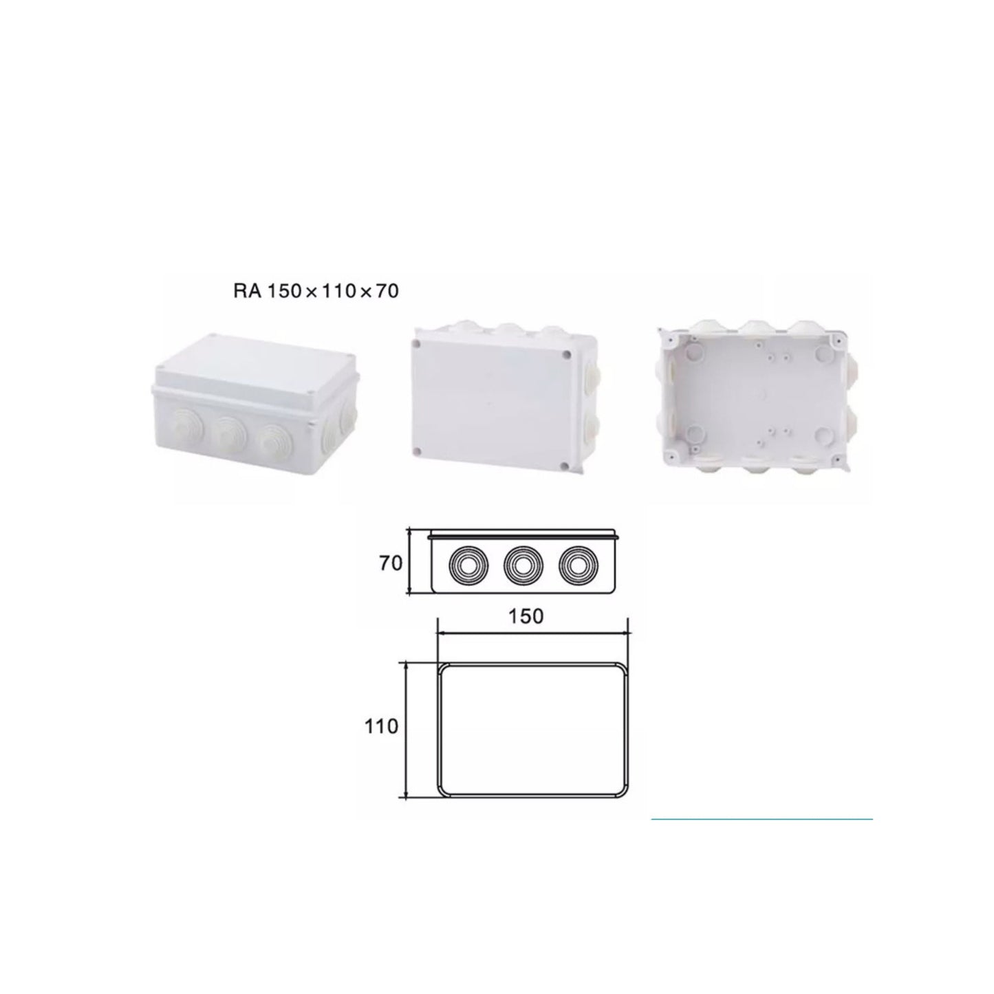 CCTV Outdoor Junction Box IP65 IP55 IP44 Weather Water Proof Enclosure with Rubber Gasket & Screws  RA Series