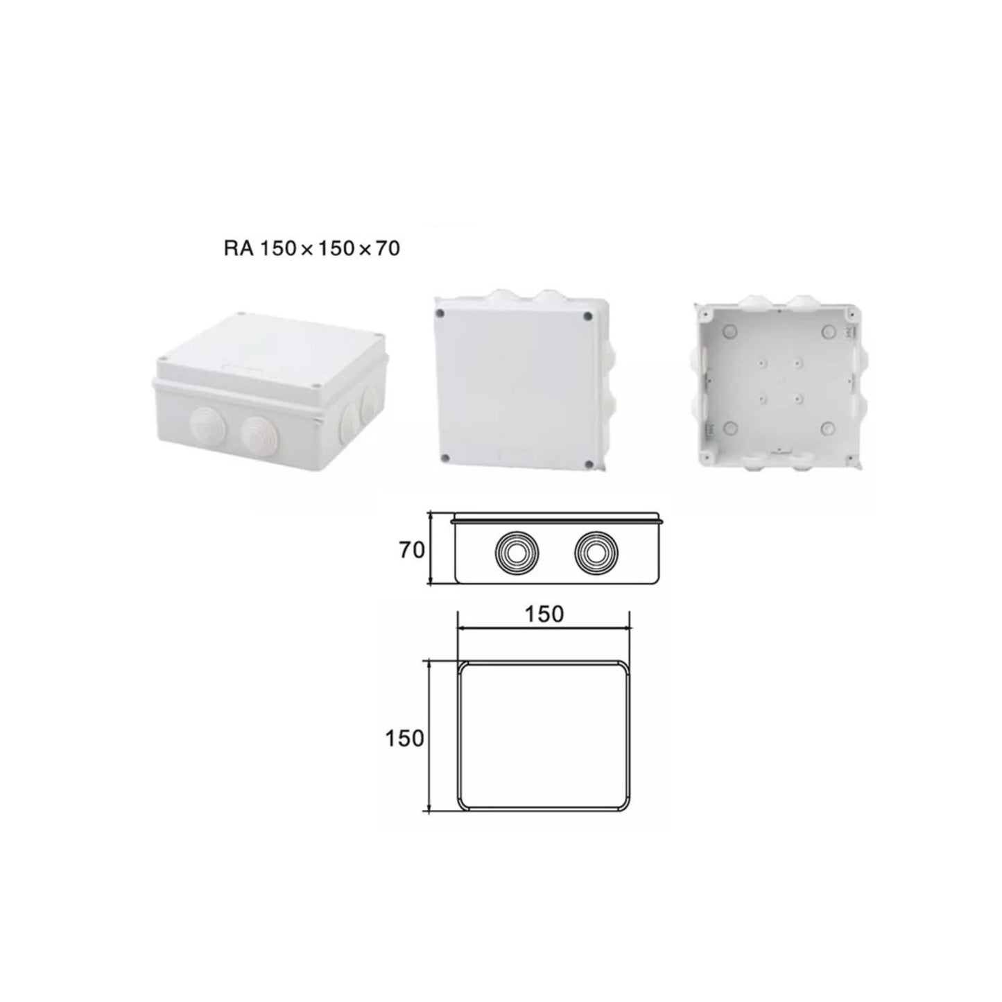 CCTV Outdoor Junction Box IP65 IP55 IP44 Weather Water Proof Enclosure with Rubber Gasket & Screws  RA Series