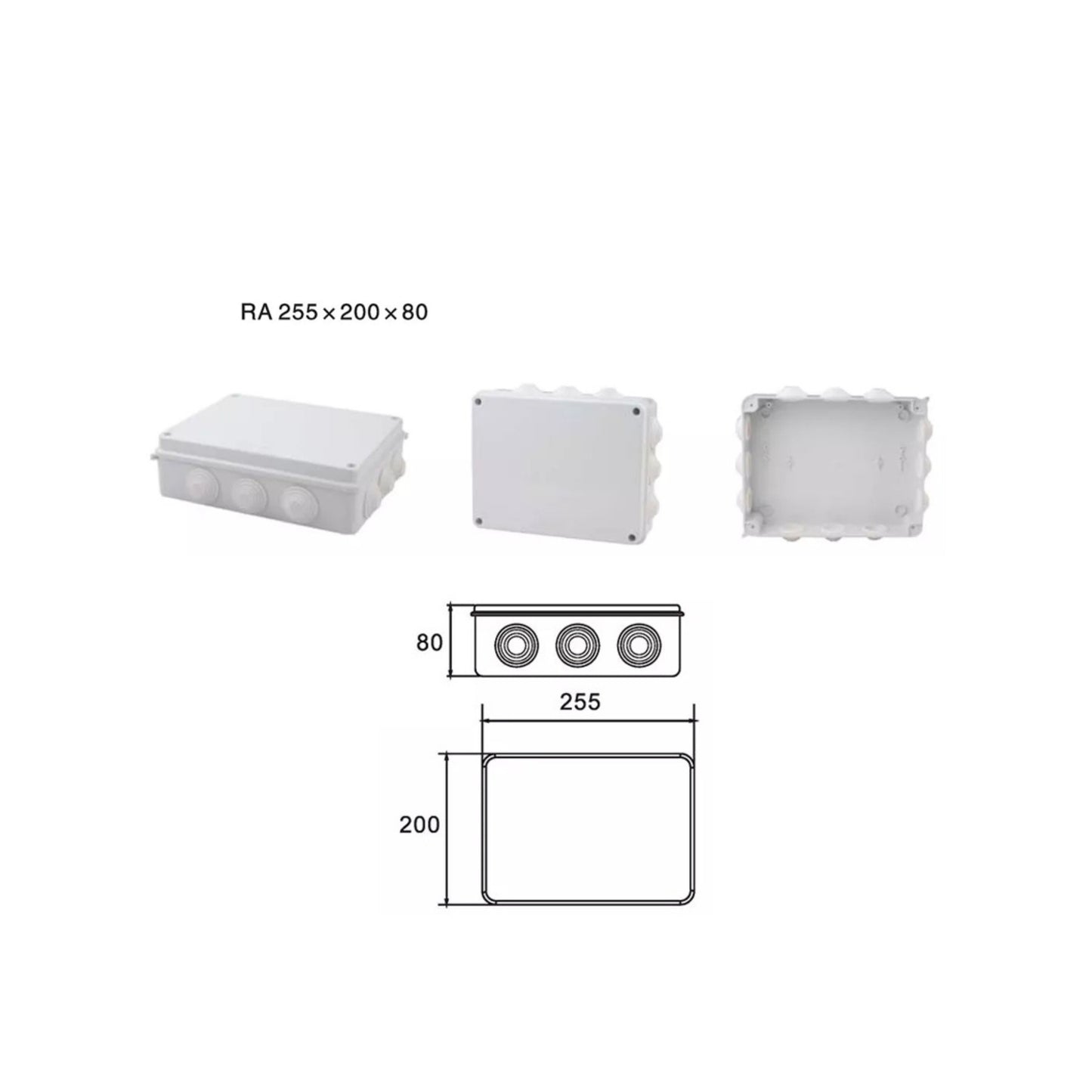 CCTV Outdoor Junction Box IP65 IP55 IP44 Weather Water Proof Enclosure with Rubber Gasket & Screws  RA Series