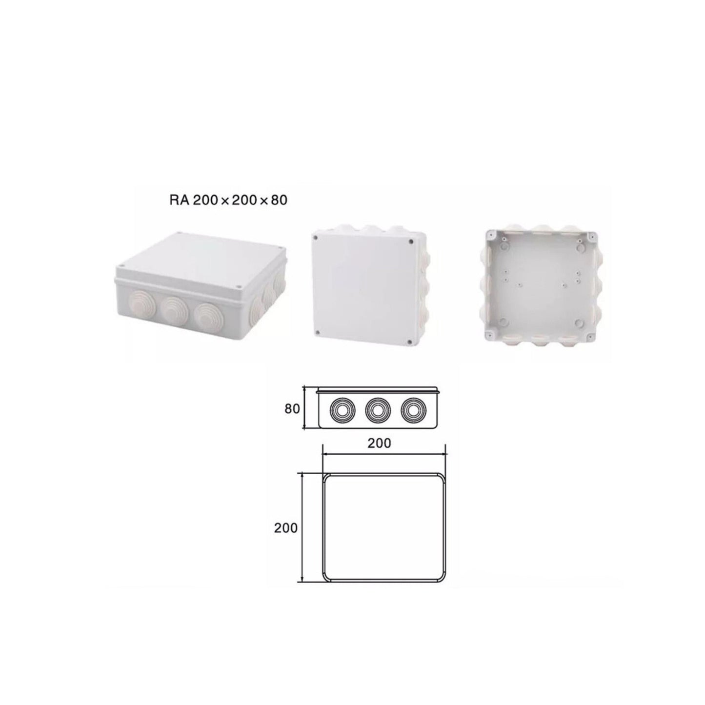 CCTV Outdoor Junction Box IP65 IP55 IP44 Weather Water Proof Enclosure with Rubber Gasket & Screws  RA Series