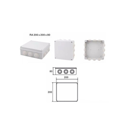 CCTV Outdoor Junction Box IP65 IP55 IP44 Weather Water Proof Enclosure with Rubber Gasket & Screws  RA Series