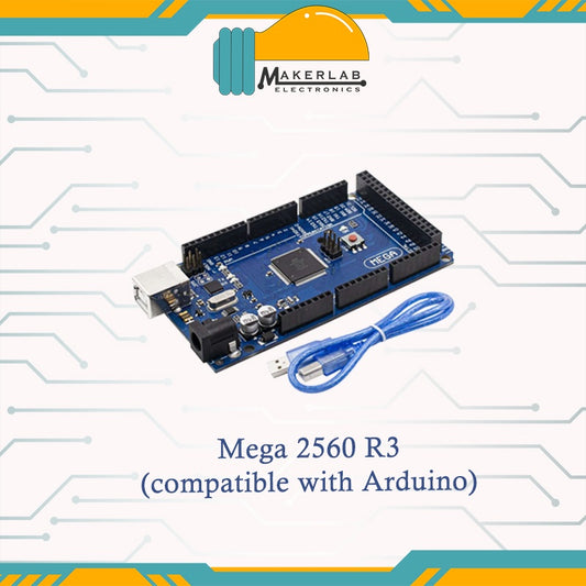 Mega 2560 R3 with USB Cable compatible with Arduino (Do NOT supply with 12V on DC Jack)