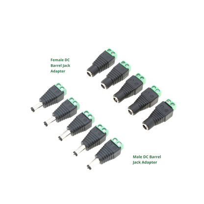 DC Barrel Jack Adapter Female & Male - 10Pcs / 5 Pairs