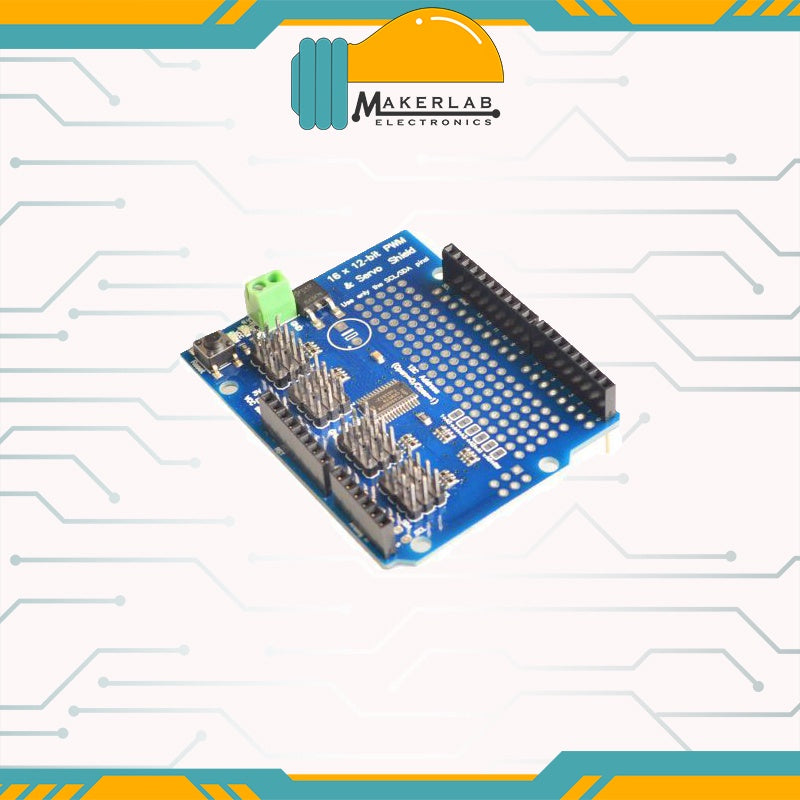 16-Channel 12-bit PWM Servo Shield I2C Interface