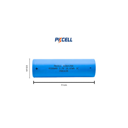 PKCell Lithium-ion 18650 21700 Battery 3.7V - TRUE RATED 18650 2200mAh 3000mAh 3350mAh 4500mAh Rechargeable Battery for Power Bank, Flashlight, Mini Fan