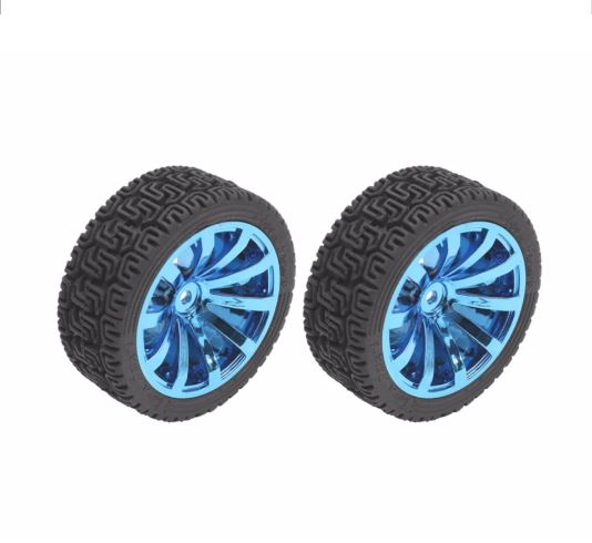 65mm Robot Intelligent Wheel Tire Blue Silver