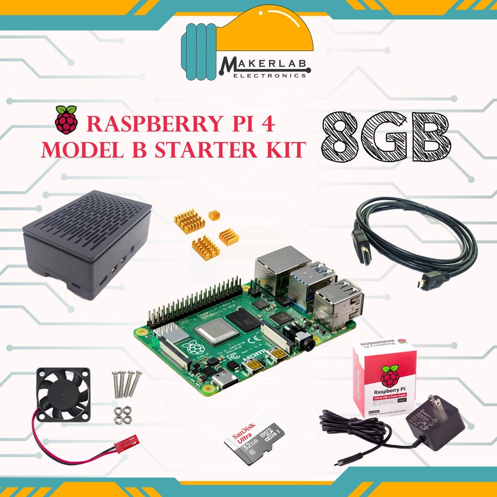 Raspberry Pi 4 Model B 8GB RAM Starter Kit OKdo Kit (NOT compatible with piso wifi OS)