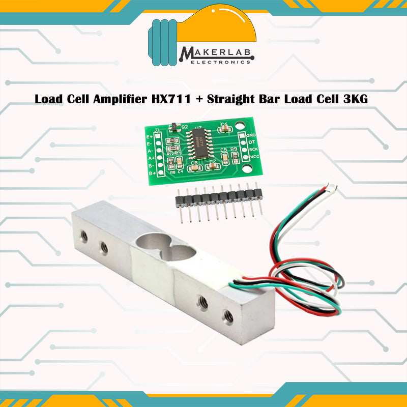 Straight Bar Load Cell Weight Sensor 1kg | 3kg | 5kg | 10kg | 20kg | Load Cell Amplifier HX711