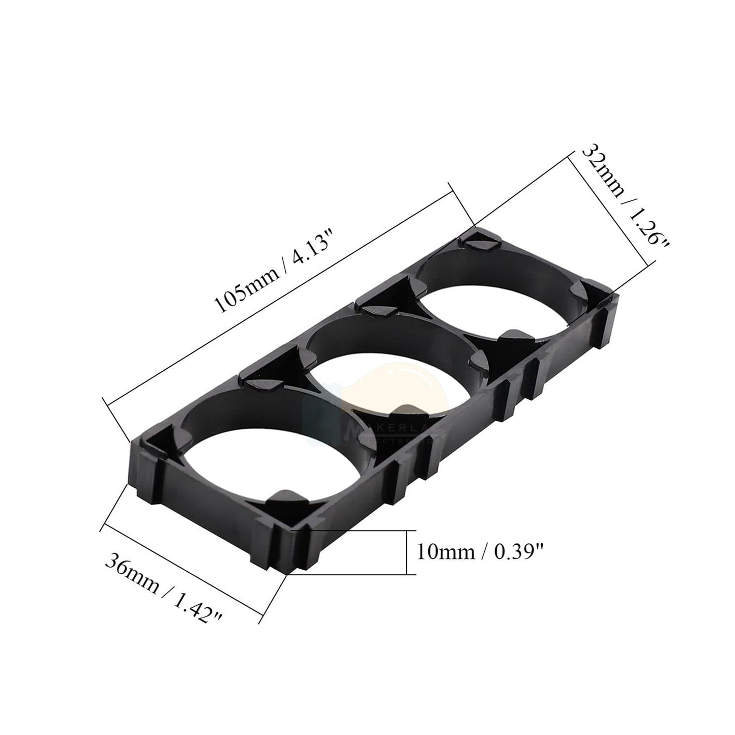 3 x 32650 Battery Holder with 32.35mm Bore Diameter