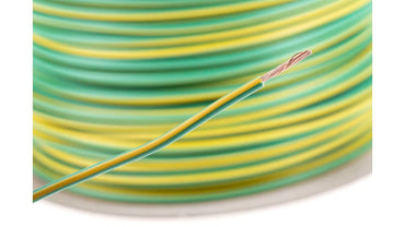 RS PRO Green/Yellow 2.5 mmÂ² Hook Up Wire, 13 AWG, 50/0.25 mm, 100m, PVC Insulation