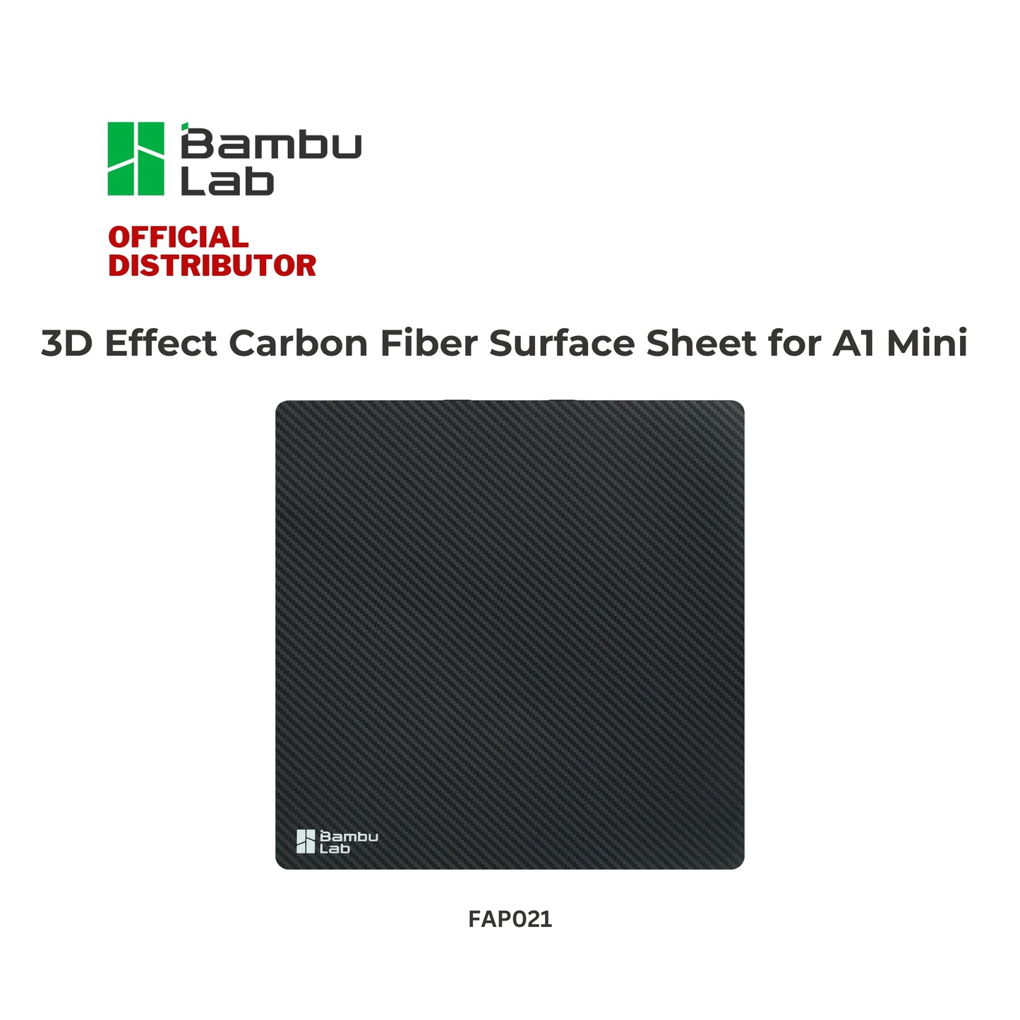 Bambu Lab 3D Effect Carbon Fiber Surface Sheet for A1 Mini 3D Printer 190*200*12mm