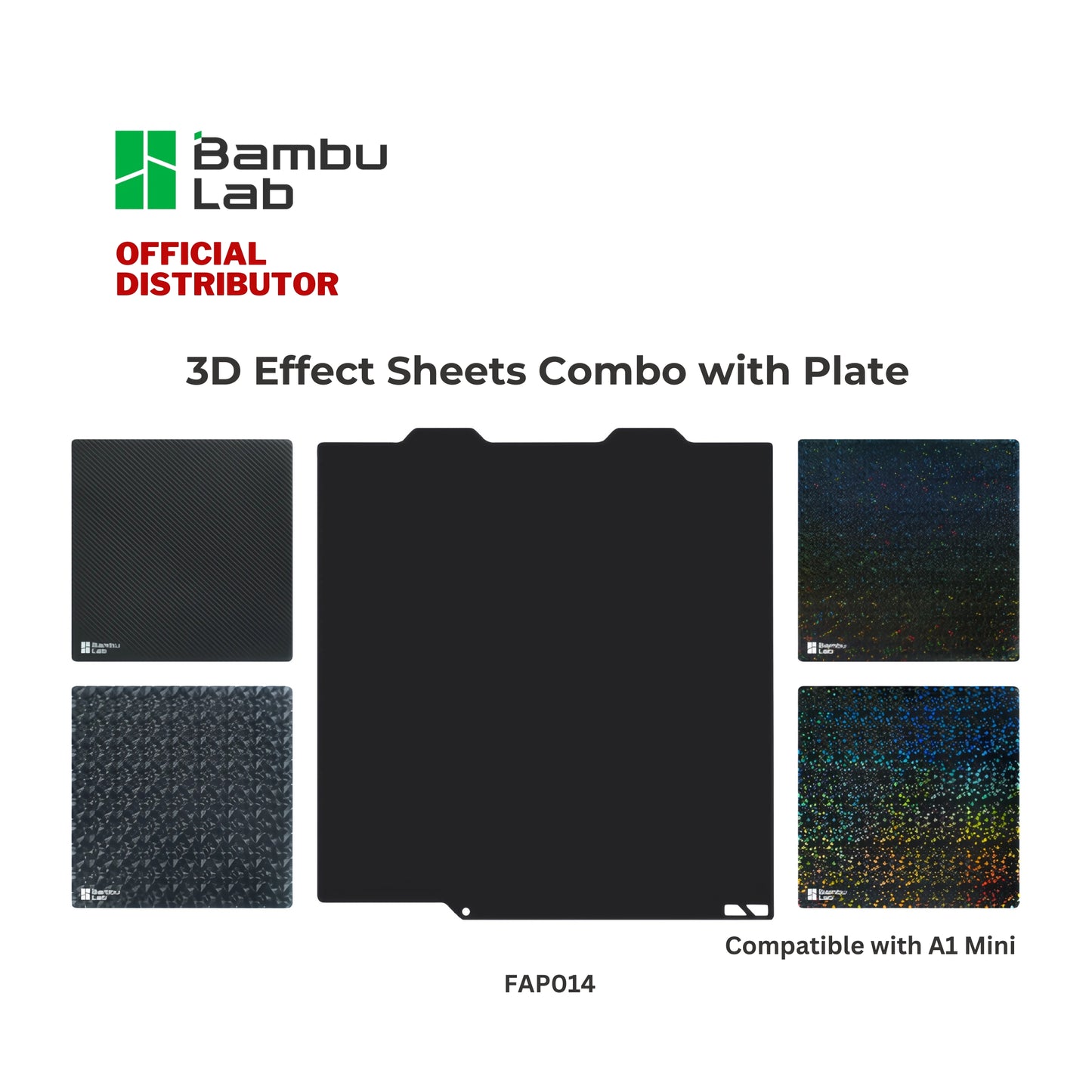 Bambu Lab 3D Effect Sheets Combo with Plate for A1 Mini 3D Printer 190*200*12mm