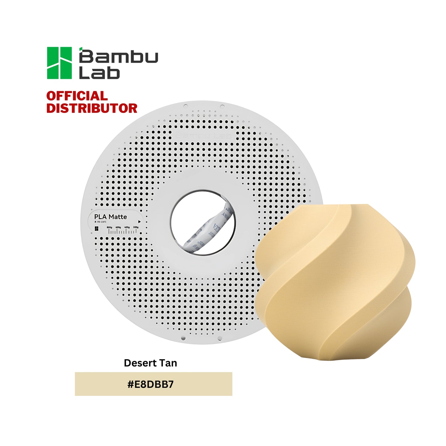 Bambu Lab PLA Matte 3D Printer Filament 1.75mm 1KG