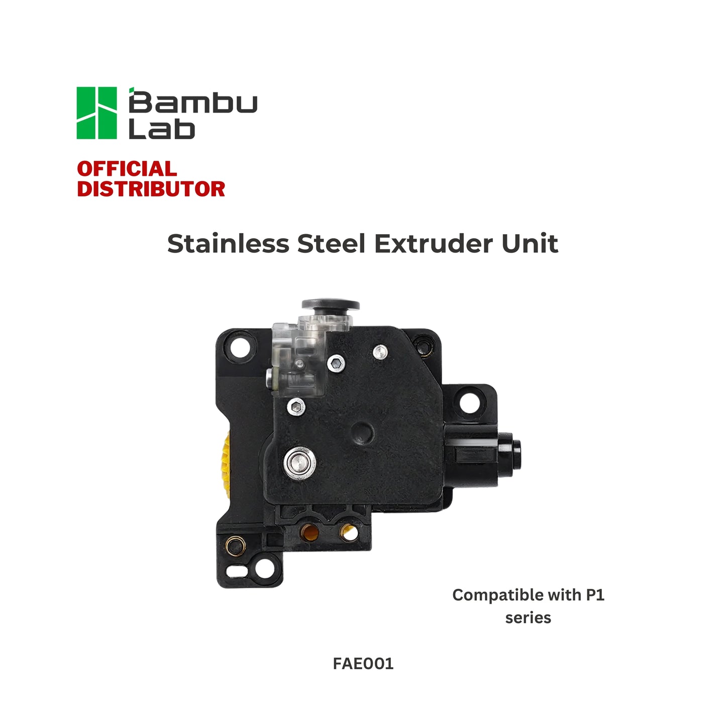 Bambu Lab Stainless Steel Extruder Unit Compatible with P1 Series 3D Printer