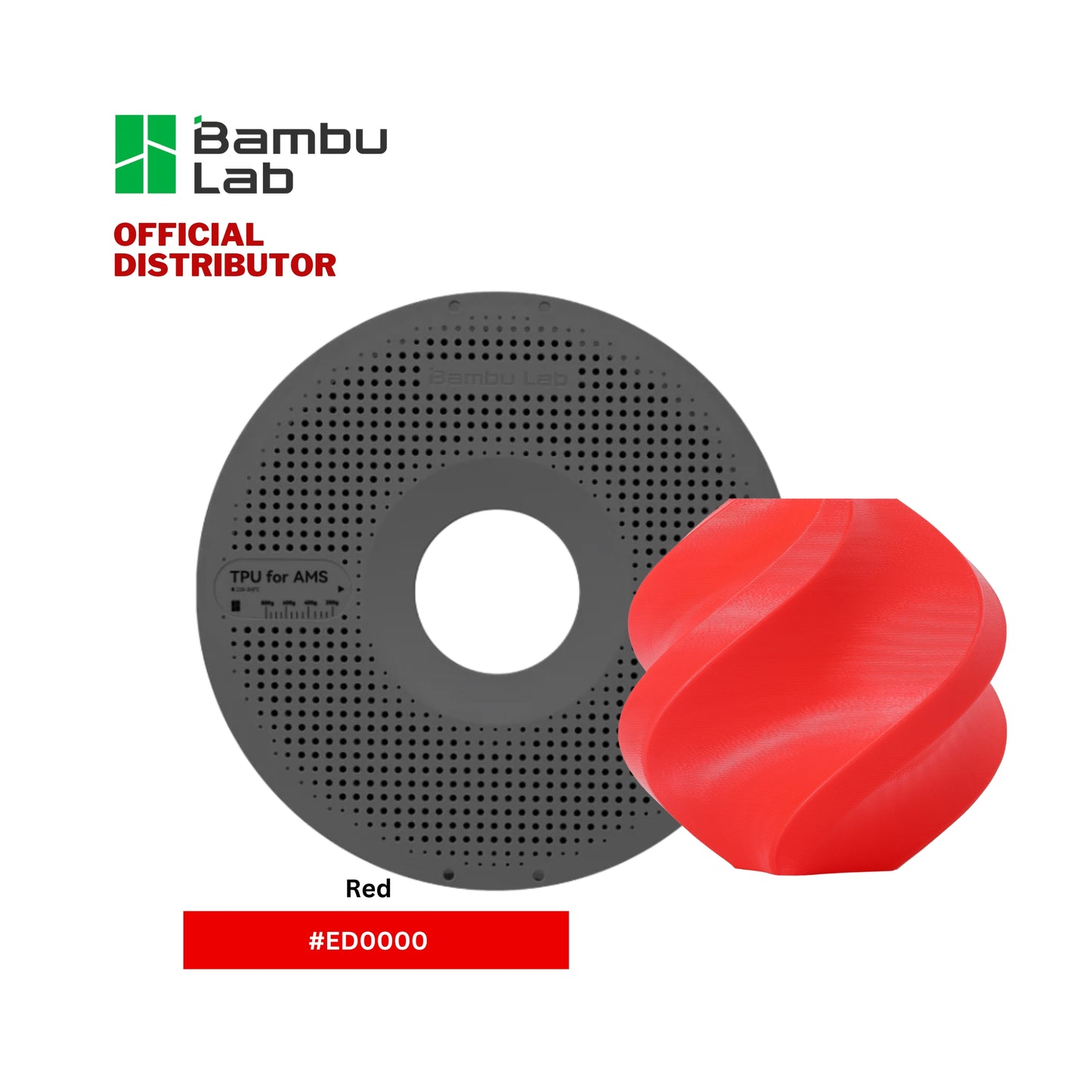 Bambu Lab TPU for AMS 3D Printer Filament 1.75mm 1KG