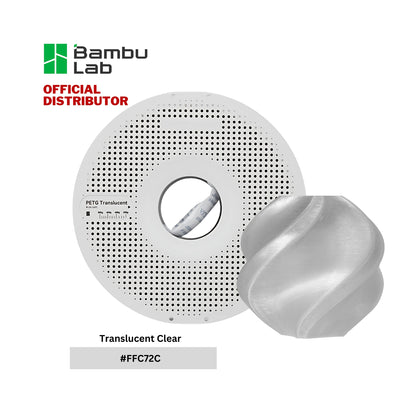 Bambu Lab PETG Translucent 3D Printer Filament 1.75mm 1KG