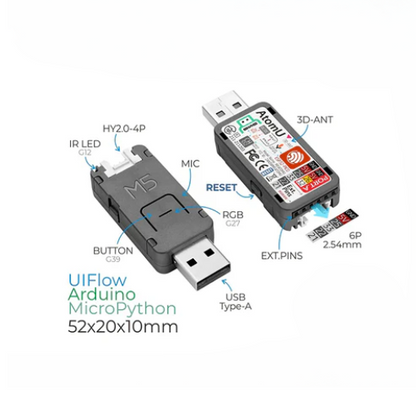 M5Stack AtomU ESP32 Development Kit with USB-A | Atom Lite LCD Display Kit