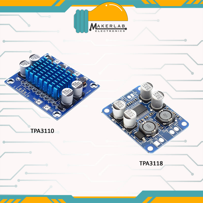 TPA3118 DC 12V-24V 60W Mono Digital Audio/TPA3110 30W+30W 2.0 Channel Digital Stereo Audio Amplifier Board