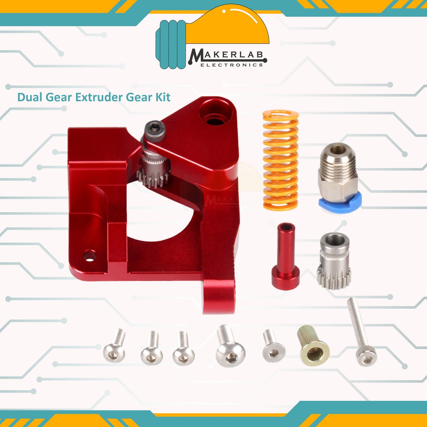 Dual Gear Aluminum Extruder Gear Kit | Upgraded Extruder Kit for Ender 3 | CR10 Series