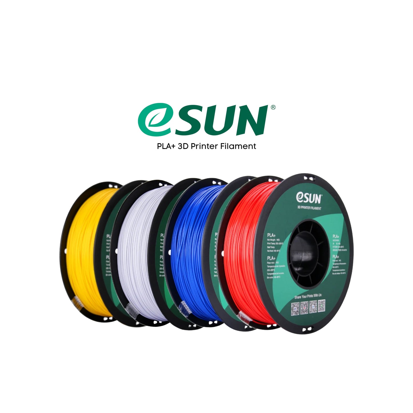 eSUN PLA+ White Black Grey Red Green Blue Yellow Orange  Filament 1.75mm PLA Plus 1KG Spool for 3D Printer