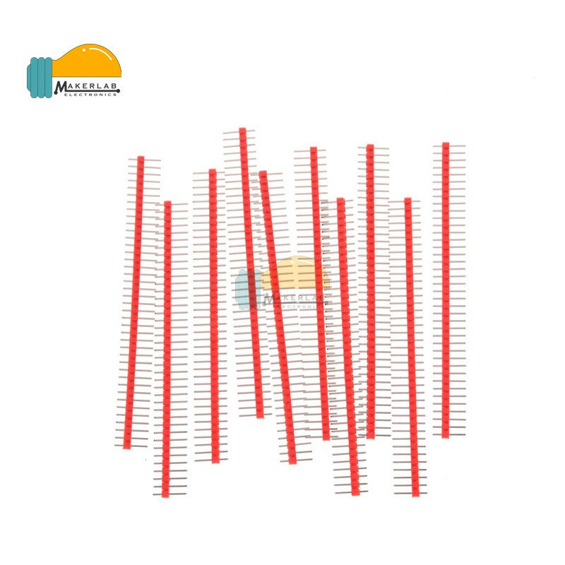 1x40Pin Breakable Male Header Pin Straight - 10Pcs Red