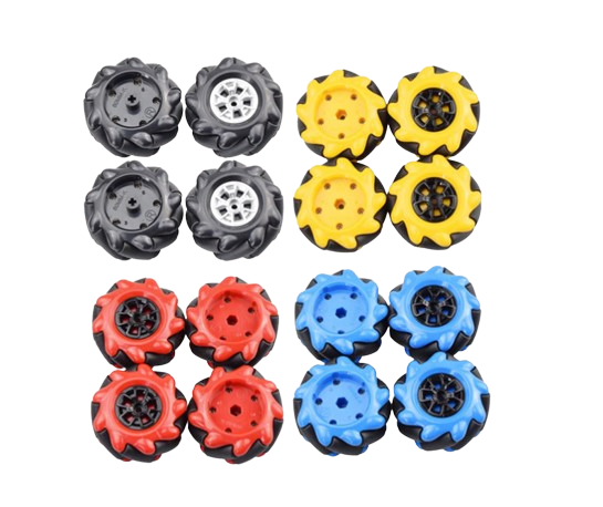 60mm Mecanum Wheel Set Omnidirectional Smart Robot Car with 6.7mm coupling and Screw Black Red