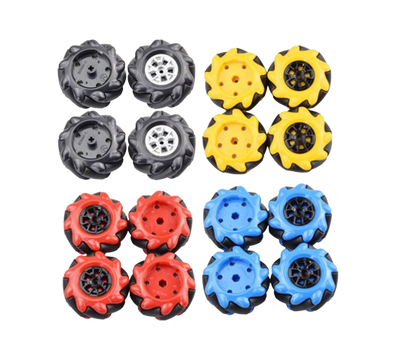 60mm Mecanum Wheel Set Omnidirectional Smart Robot Car with 6.7mm coupling and Screw Black Red