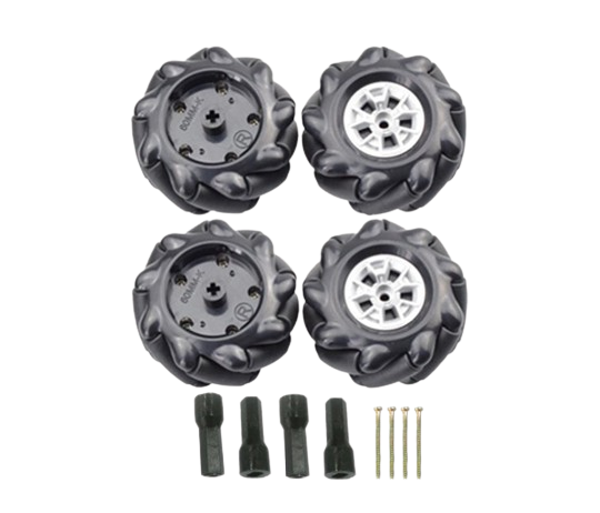 60mm Mecanum Wheel Set Omnidirectional Smart Robot Car with 6.7mm coupling and Screw Black Red