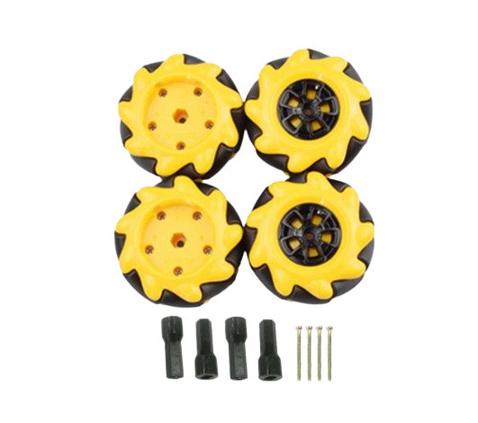 60mm Mecanum Wheel Set Omnidirectional Smart Robot Car with 6.7mm coupling and Screw Black Red