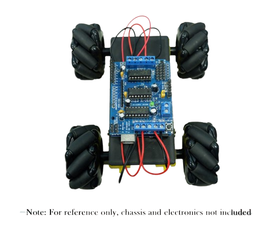 60mm Mecanum Wheel Set Omnidirectional Smart Robot Car with 6.7mm coupling and Screw Black Red