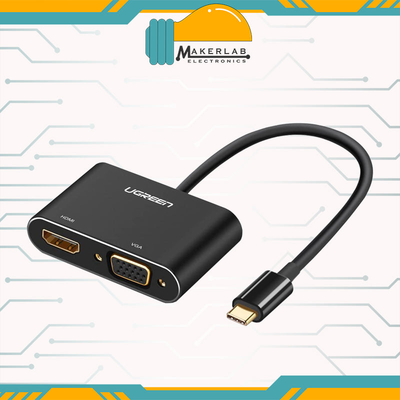 UGREEN USB Type C to HDMI + VGA Converter (Black)