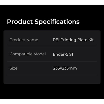 Creality Ender 5 S1 PEI Printing Plate Kit 235x235mm Excellent Heat Resistance for 3D Printer