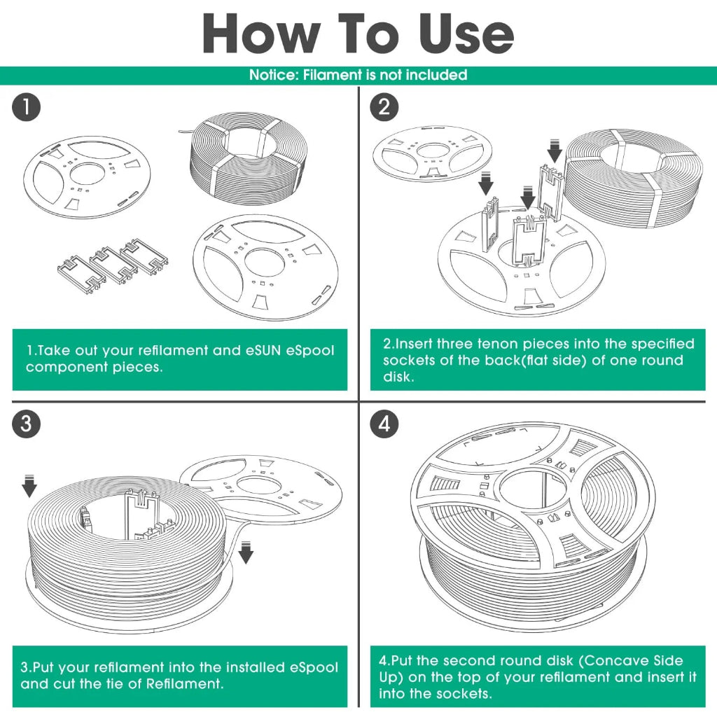 eSUN Reuseable Spool Espool for 1kg Refilament of Esun PLA+ and PETG Filament for 3D Printer