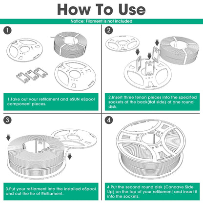 eSUN Reuseable Spool Espool for 1kg Refilament of Esun PLA+ and PETG Filament for 3D Printer