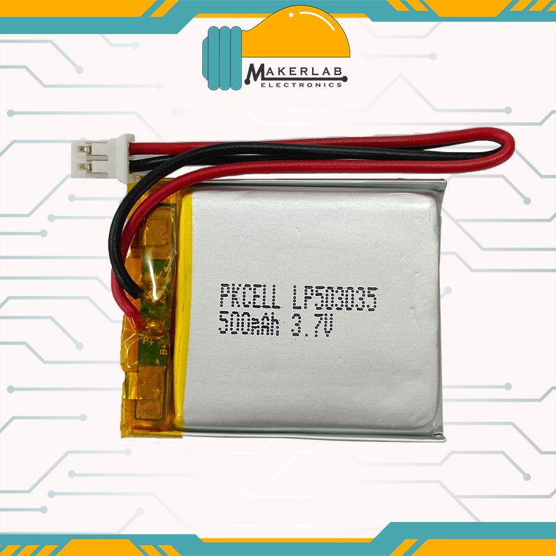 PKCell 500mAh Lithium Ion Polymer Battery - 3.7v LP503035