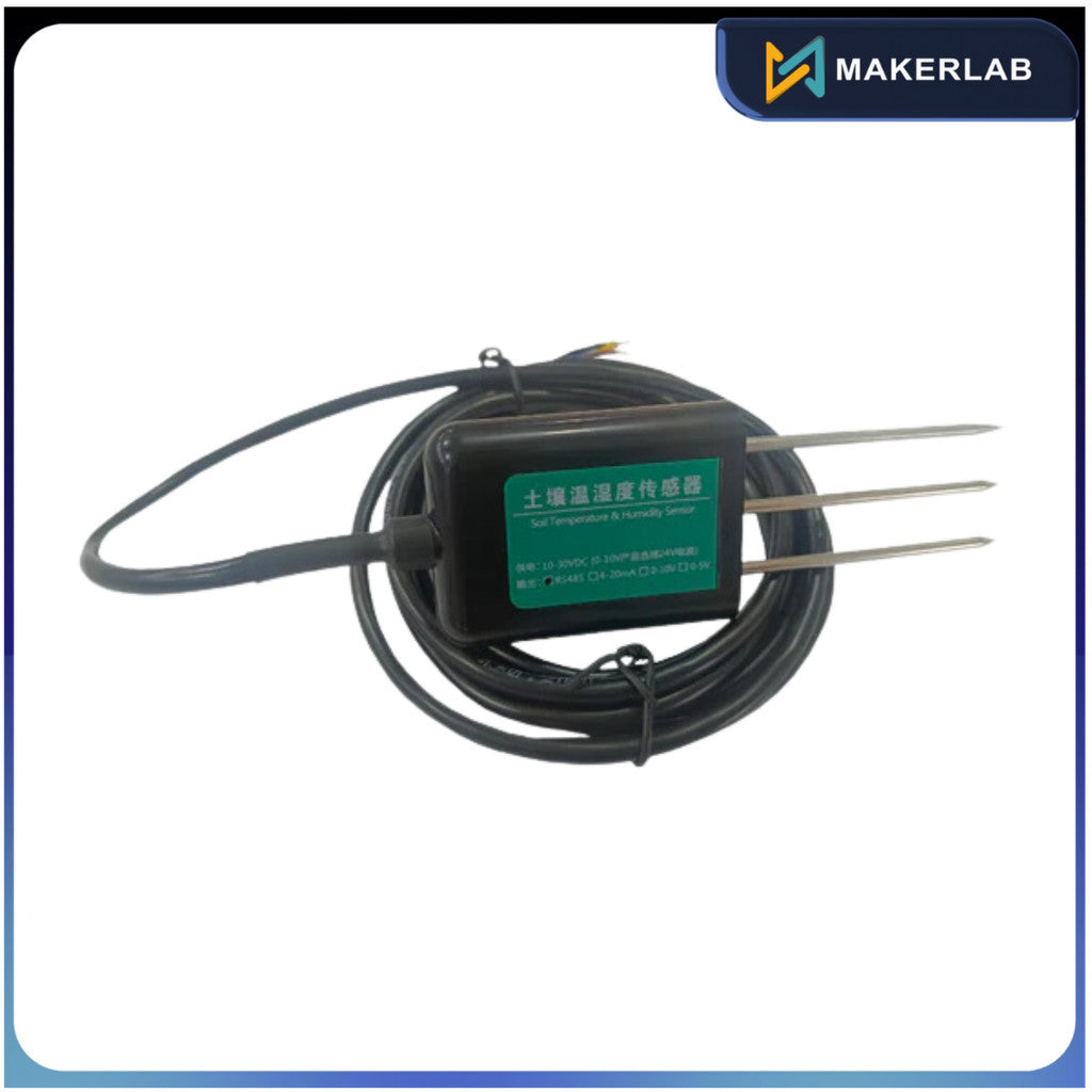 Soil Temperature + Humidity RS485 Output Sensor with 2M Cable 3 pin Probes