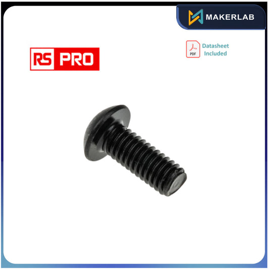 281-300 | 1 pack of 100, RS PRO Black, Self-Colour Steel Hex Socket Button Screw, ISO 7380, M6 x 16mm