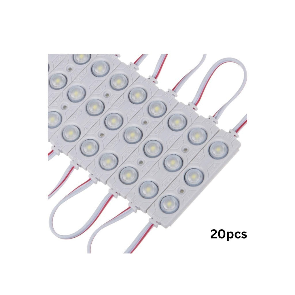 20 PCS 12V 7015 3-LED Cool White Modules with Lens (PY20)