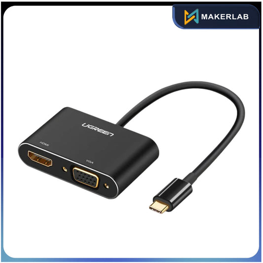 UGREEN USB Type C to HDMI + VGA Converter (Black)